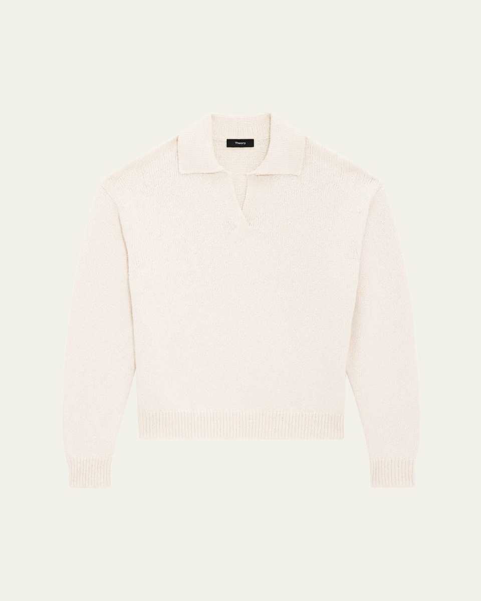 Wave Bouclé Polo Sweater